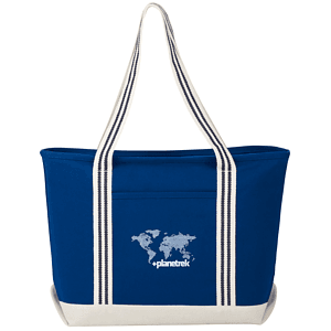 Atlantic Stripe 20oz Cotton Zippered Tote