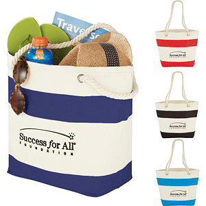 Capri Stripes 12oz Cotton Canvas Shopper Tote