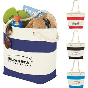 Capri Stripes 12oz Cotton Canvas Shopper Tote