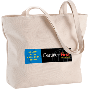 Zippered 12oz Cotton Canvas Shopper Tote
