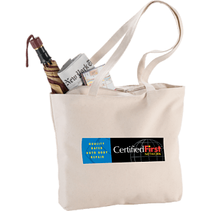 Zippered 12oz Cotton Canvas Shopper Tote