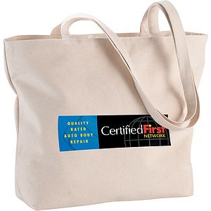 Zippered 12oz Cotton Canvas Shopper Tote