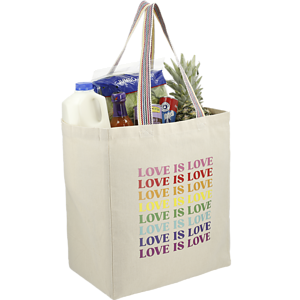 Rainbow Recycled 6oz Cotton Grocery Tote