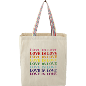 Rainbow Recycled 6oz Cotton Grocery Tote