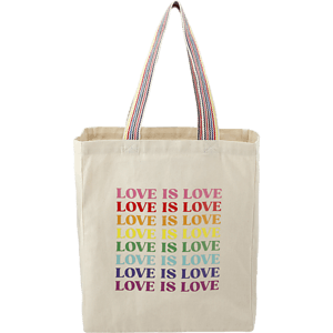 Rainbow Recycled 6oz Cotton Grocery Tote