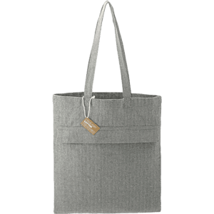 Recycled Cotton Herringbone Tote w/Zip Pocket