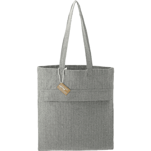Recycled Cotton Herringbone Tote w/Zip Pocket