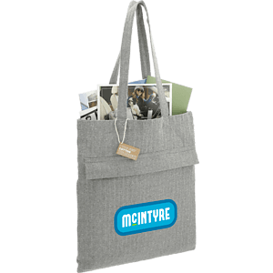 Recycled Cotton Herringbone Tote w/Zip Pocket