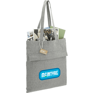 Recycled Cotton Herringbone Tote w/Zip Pocket