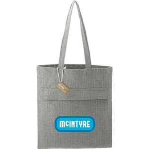 Recycled Cotton Herringbone Tote w/Zip Pocket