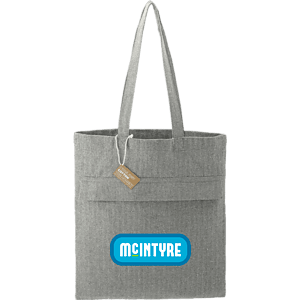Recycled Cotton Herringbone Tote w/Zip Pocket