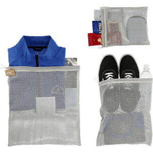 Recycled Cotton Mesh Cinch Pouch Set
