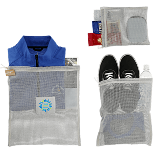 Recycled Cotton Mesh Cinch Pouch Set