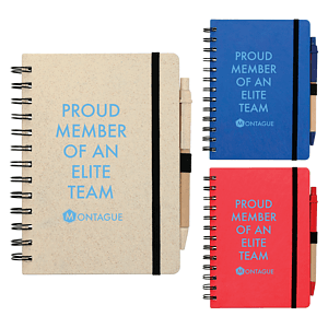 FSC® Mix 5" x 7" Wheat Straw Notebook with Pen