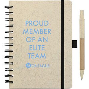 FSC® Mix 5" x 7" Wheat Straw Notebook with Pen