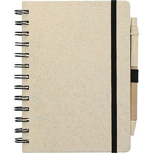 FSC® Mix 5" x 7" Wheat Straw Notebook with Pen