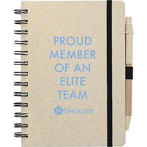 FSC® Mix 5" x 7" Wheat Straw Notebook with Pen