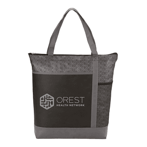 Chrome Non-Woven Zipper Convention Tote