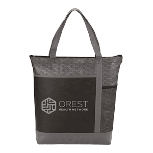 Chrome Non-Woven Zipper Convention Tote
