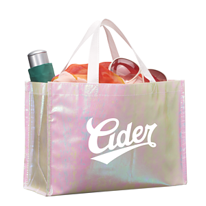 Iridescent Non-Woven Shopper Tote