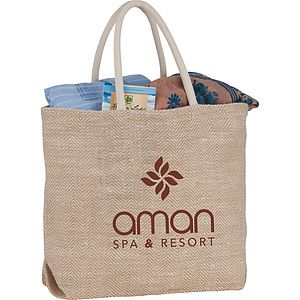 Herringbone Jute Tote