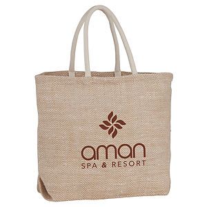 Herringbone Jute Tote