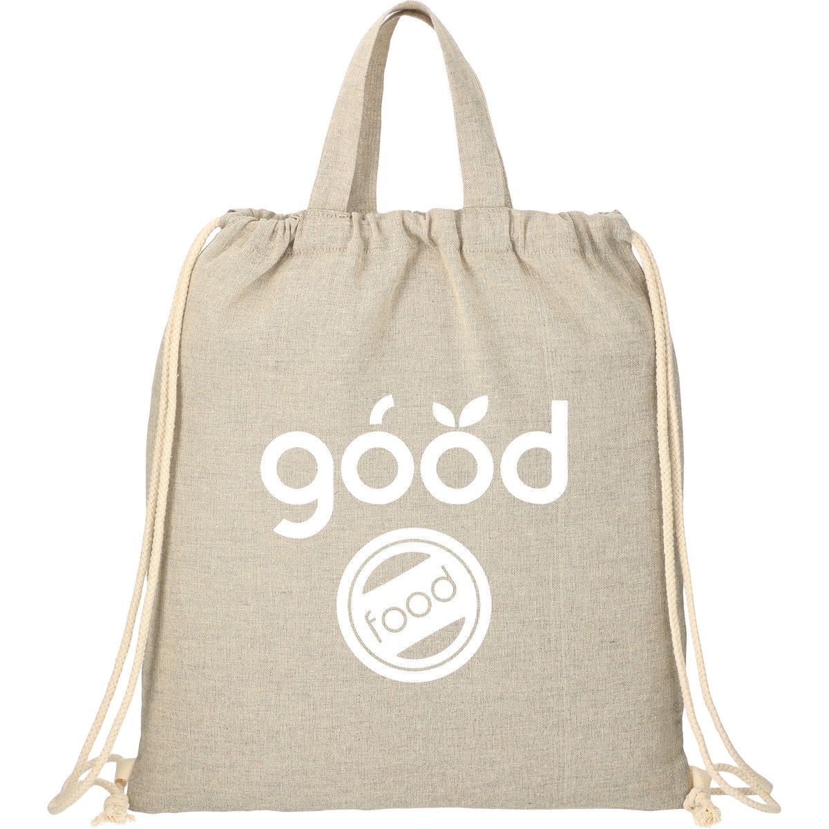 Promotional Recycled 5oz cotton drawstring bag Personalized With Your