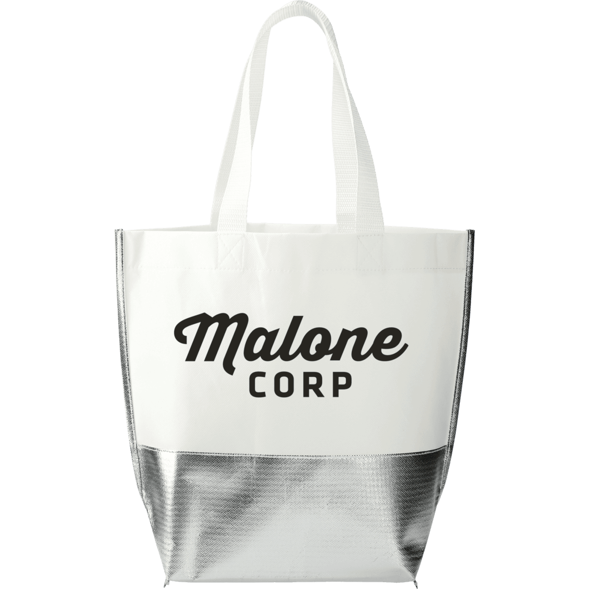 Large Laminated Metallic Bottom Tote