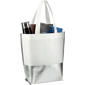Large Laminated Metallic Bottom Tote