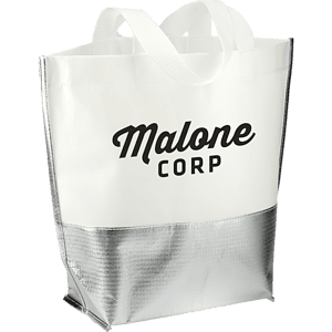 Large Laminated Metallic Bottom Tote