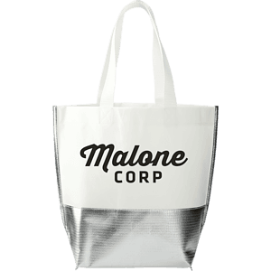 Large Laminated Metallic Bottom Tote