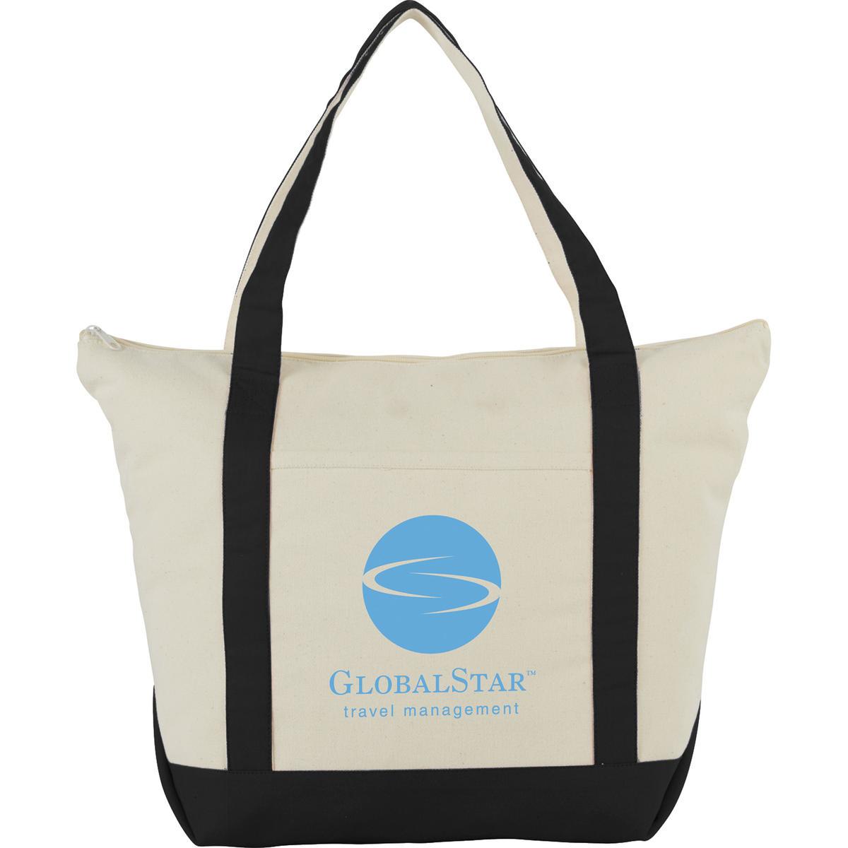 Promotional Classic 12oz cotton canvas zippered boat tote Personalized
