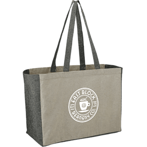 Recycled Cotton Contrast Side Shopper Tote