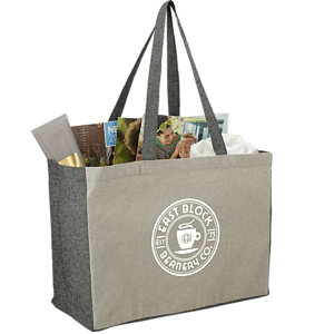 Recycled Cotton Contrast Side Shopper Tote