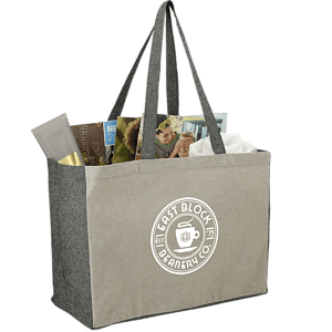 Recycled Cotton Contrast Side Shopper Tote