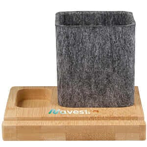 Recycled Felt &amp; Bamboo Pen Holder
