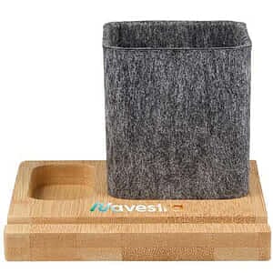 Recycled Felt &amp; Bamboo Pen Holder