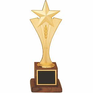 Star Riser Casting on a Solid Walnut Base