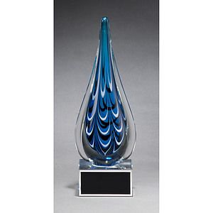 Teardrop Shaped Art Glass Award (3x10)
