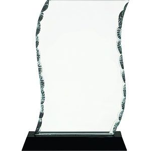 9 12 Scroll Facet Glass on Black Base
