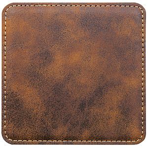Square RusticGold Leatherette Coaster Set (4 x 4)