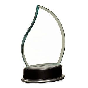 8 34 Jade Flame Metro Glass with Silver and Black Piano Finish Base