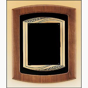 Maroon Velour Walnut Frame Plaque with Antique Bronze Frame