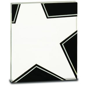 634 Silver and Black Star Glass