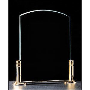 Jade Acrylic Award on Gold Plated Solid Brass Base (6x7)