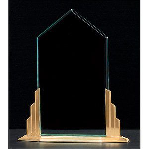 Peak Acrylic Award on a Gold Tone Finish Aluminum Base (9.5x11.5)
