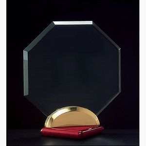 Octagon Acrylic Award on a Rosewood Piano Finish Base (6x6.5)