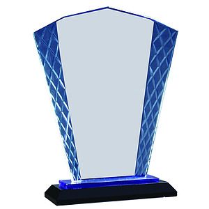 8 Fan Accent Glass on Blue  Black Base