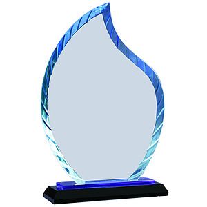 9 12 Flame Accent Glass on Blue  Black Base