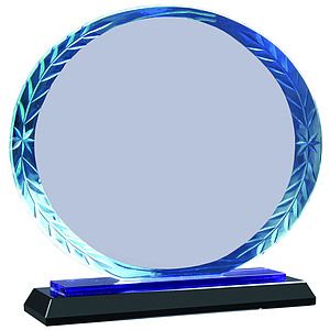 5 34 Oval Accent Glass on Blue  Black Base